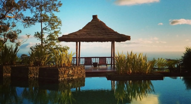 Romantic caban at Choupana with amazing sunset