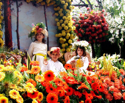 Group of children in Flower Festival