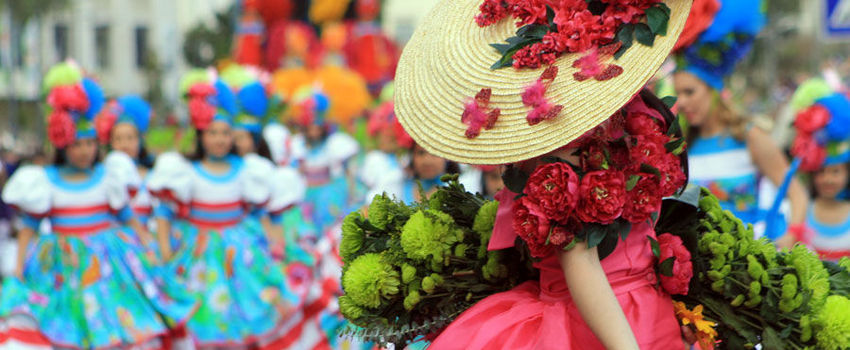 Flower dress in Madeira Flower Festival Parade