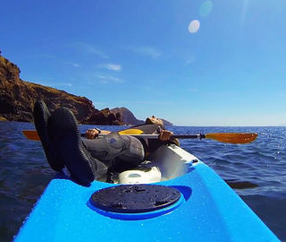 Resting in Kayak in a sunny day